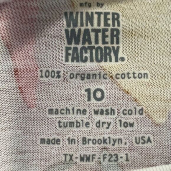 Winter Water Factory Kids Long Sleeve Root Vegetables Chestnut Organic Size 10 - Picture 3 of 4